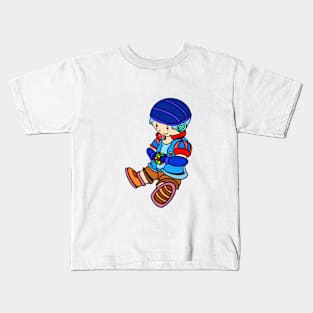 Cute boy playing rubik Kids T-Shirt